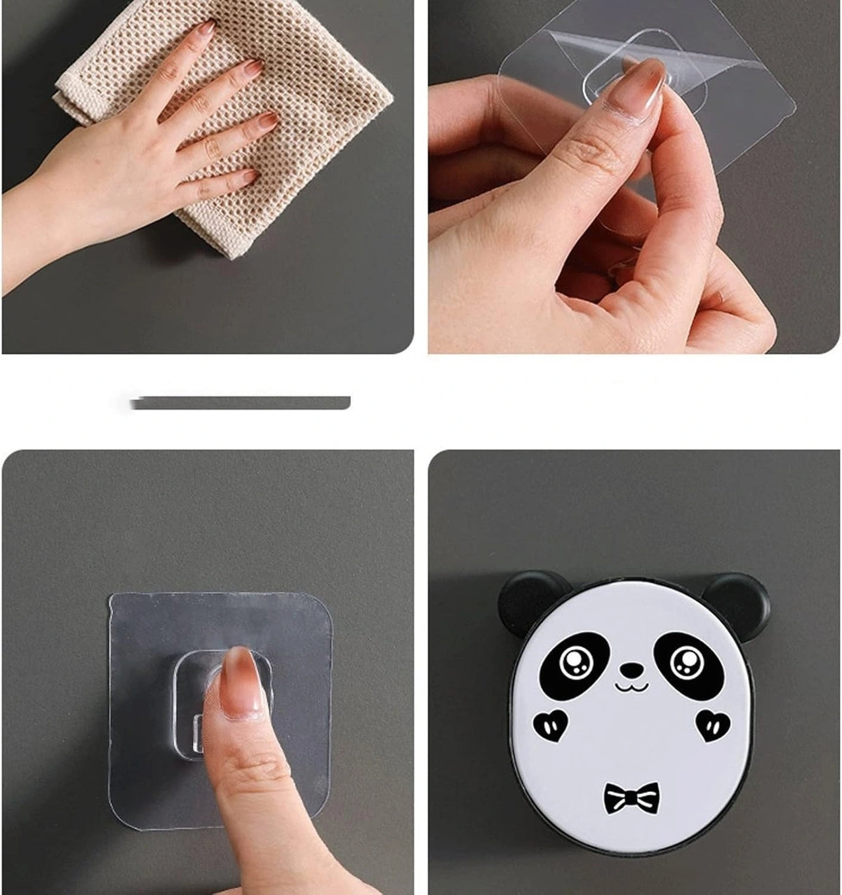Wall Mounted Cute Panda Soap Dish Holder (Random color)
