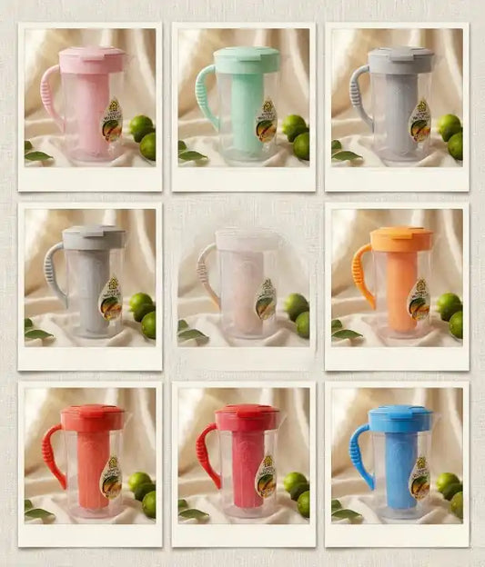 Premium 2.8 Liter Water Jug with 6 Glasses – Unbreakable Plastic Drinkware Set for Home & Office (Random Color)