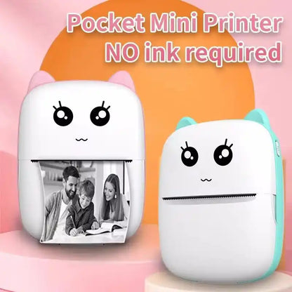Mini Portable Thermal Printer | Wireless Bluetooth Pocket Photo Printer | 1 Paper Roll Included | Random Colour