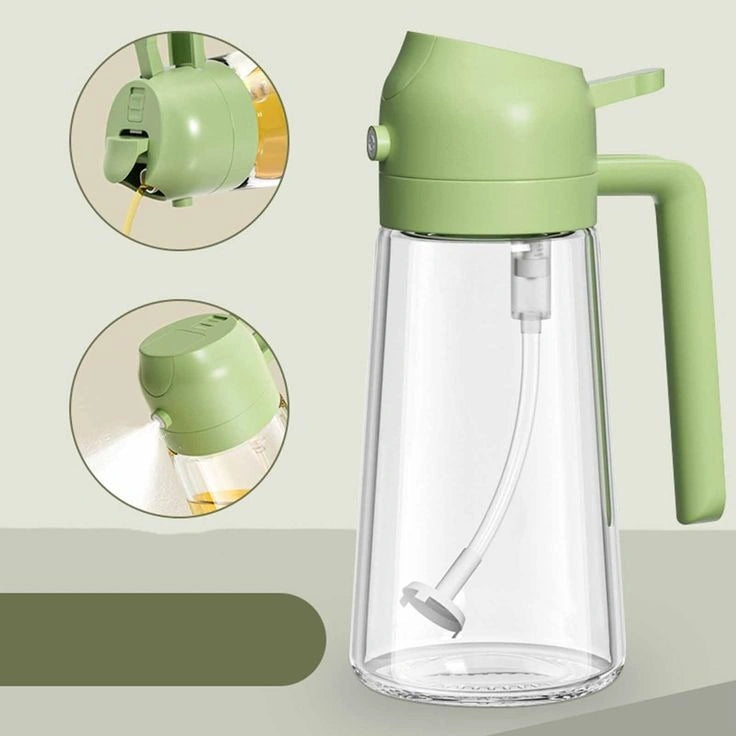 2-in-1 Oil Spray Bottle | Adjustable Mist & Dispenser | 470ml